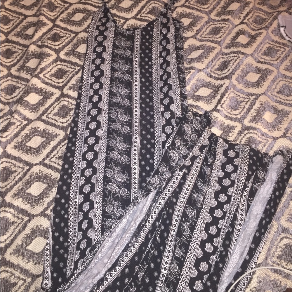 Long dress, has a cute pattern, nice material